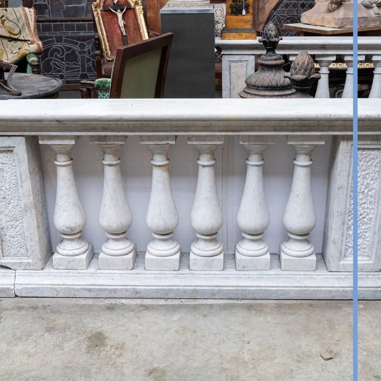 Paar Baluster aus Carrara-Marmor, XIX.