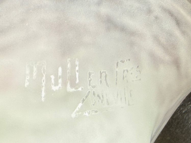 Fruit bowl in marmorated glass - signed Muller Frères