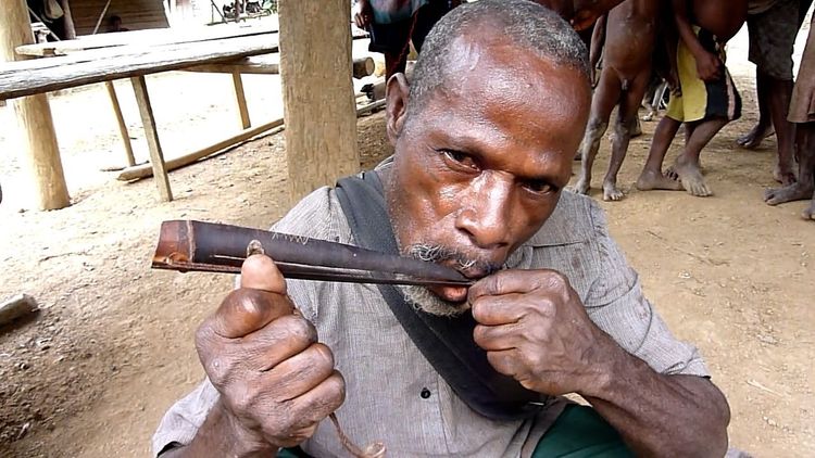 Guimbarde traditionnelle, instrument traditionnel, art océanien, art tribal, Océanie, 25 cm