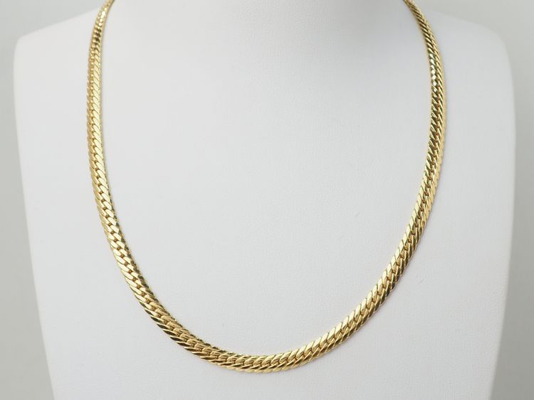 Collier maille anglaise en or jaune