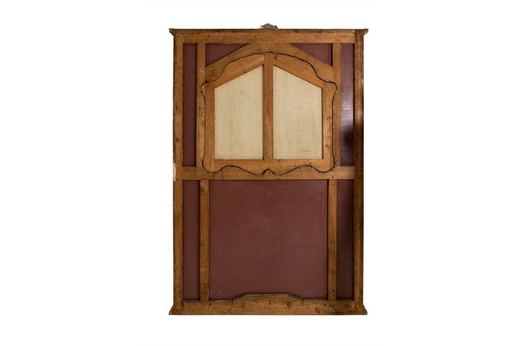 Large Louis XV style trumeau or mirror with glazing beads. Circa 1950. LS54942157U