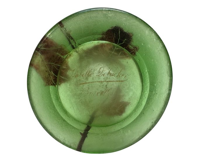 Montjoye - Frosted vase with Chrysanthemum design