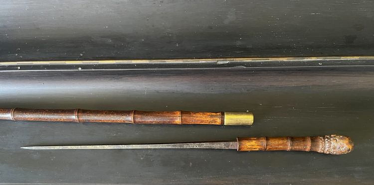 Canne-épée en bambou, lame acier de Solingen, XIXème siècle