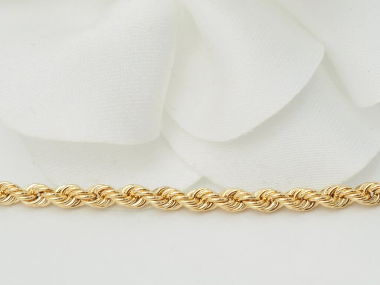 Bracelet maille corde en or jaune 