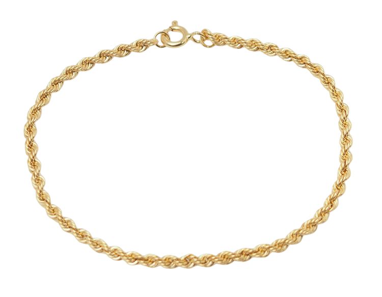 Bracelet maille corde en or jaune 