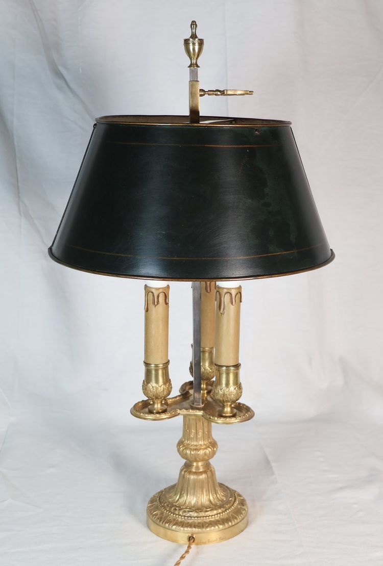 Lampe bouillotte  Eugène Hazart fin du XIXème siècle.