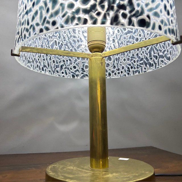 Lampada Murano vintage Vistosi anni 70 . Vetro a Murrine e struttura in ottone . Mis h cm 50 . diame