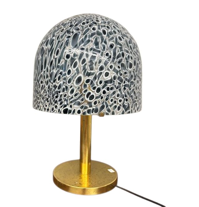 Lampada Murano vintage Vistosi anni 70 . Vetro a Murrine e struttura in ottone . Mis h cm 50 . diame