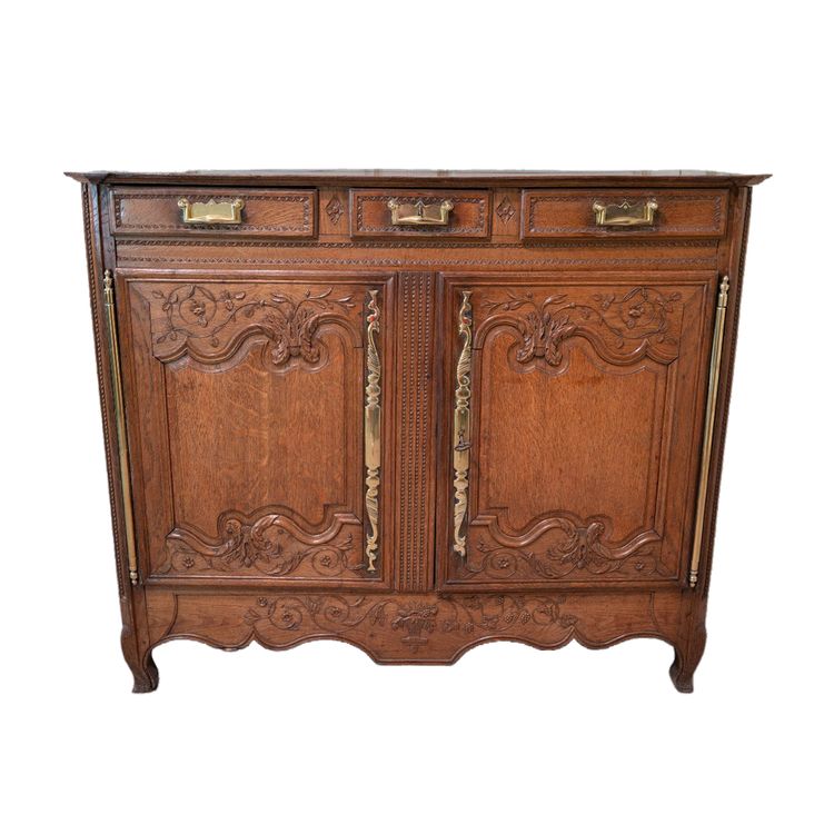 Buffet Bas Normand En Chêne Sculpté