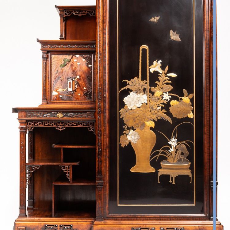 Gabriel Viardot (1830-1904), mobile in mogano e lacca, XIX secolo