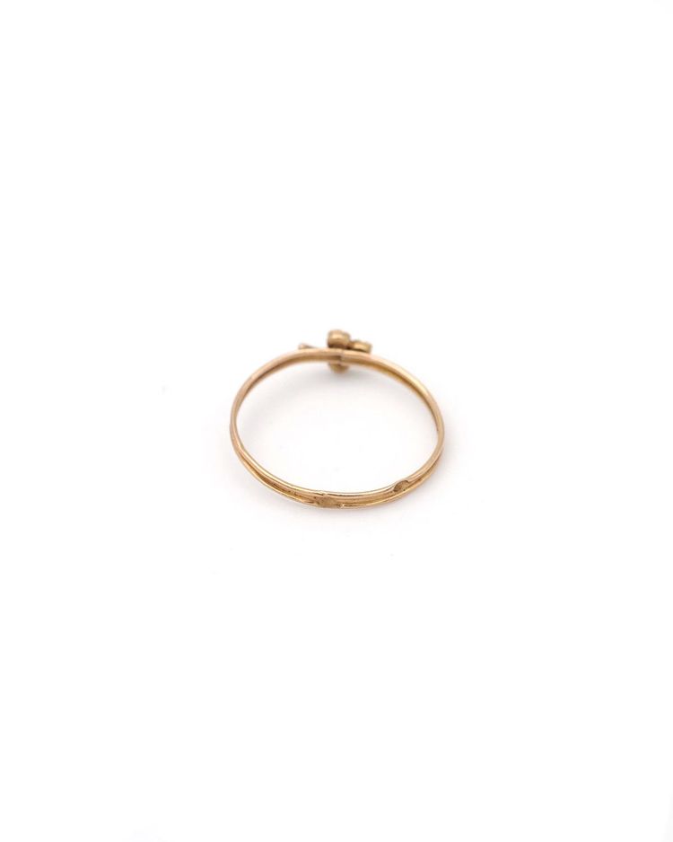 Bague porte-bonheur trèfle en or 18k, bague ancienne, bague fine, bijou ancien français