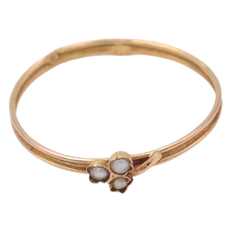 Bague porte-bonheur trèfle en or 18k, bague ancienne, bague fine, bijou ancien français
