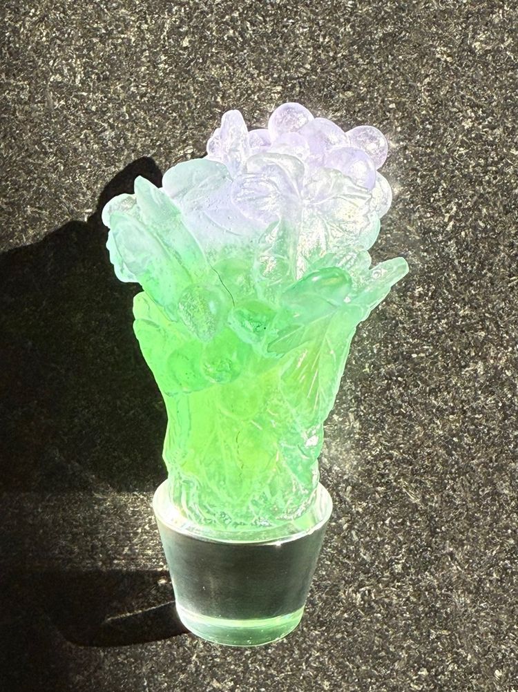 DAUM: Superb crystal decanter with glass paste stopper!