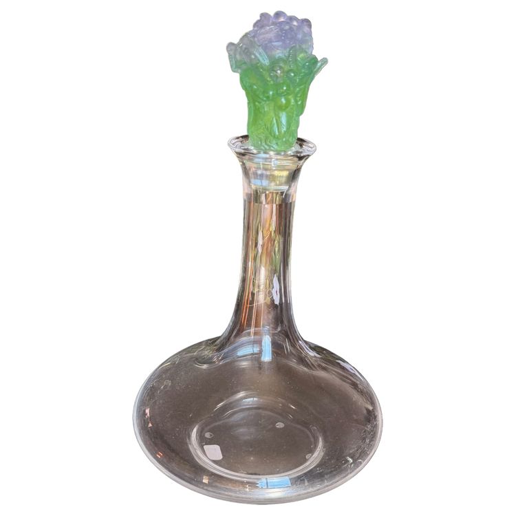 DAUM: Superb crystal decanter with glass paste stopper!