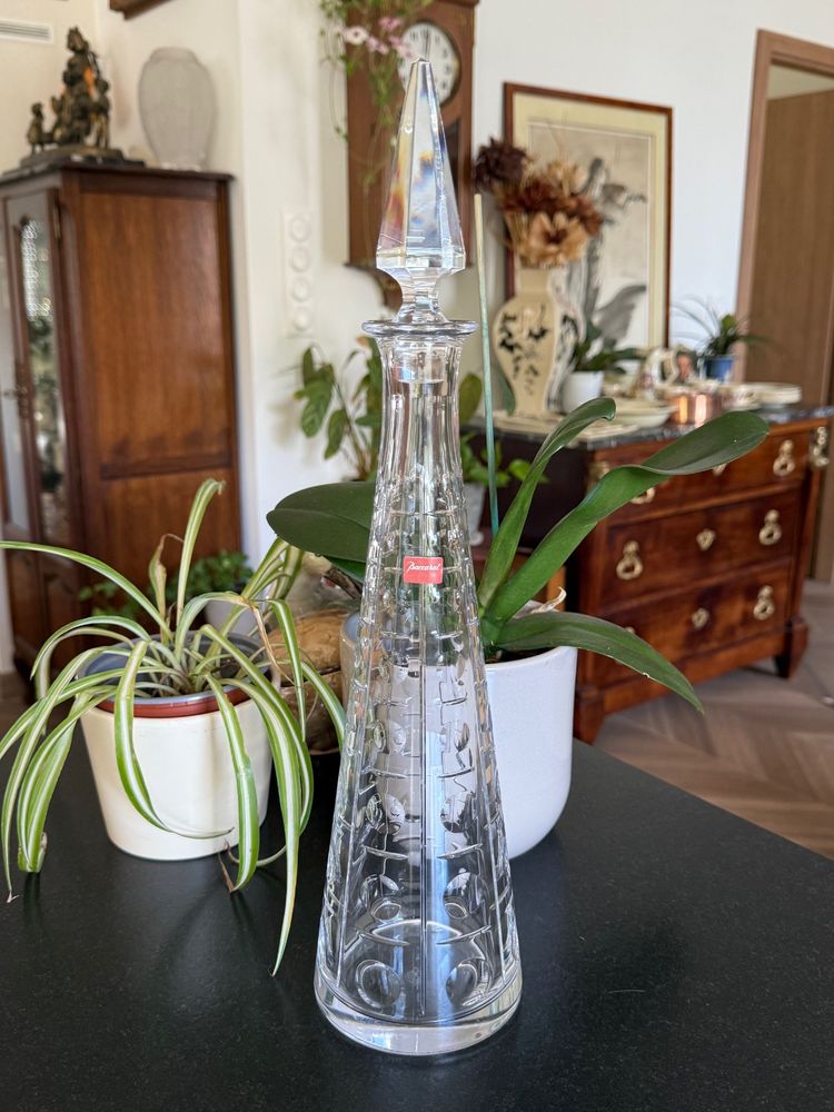 Magnificent Baccarat conical crystal wine decanter