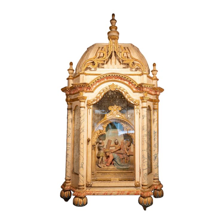 Baroque Oratory Polychrome Wood
