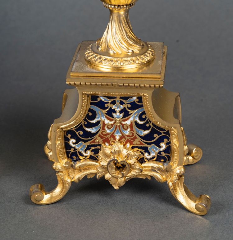 A gilt bronze and cloisonné enamel mantelpiece, 19th century