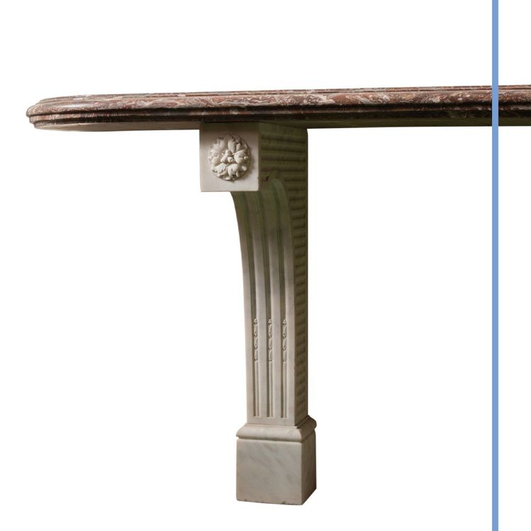 Console en marbre blanc et rouge, XIXe