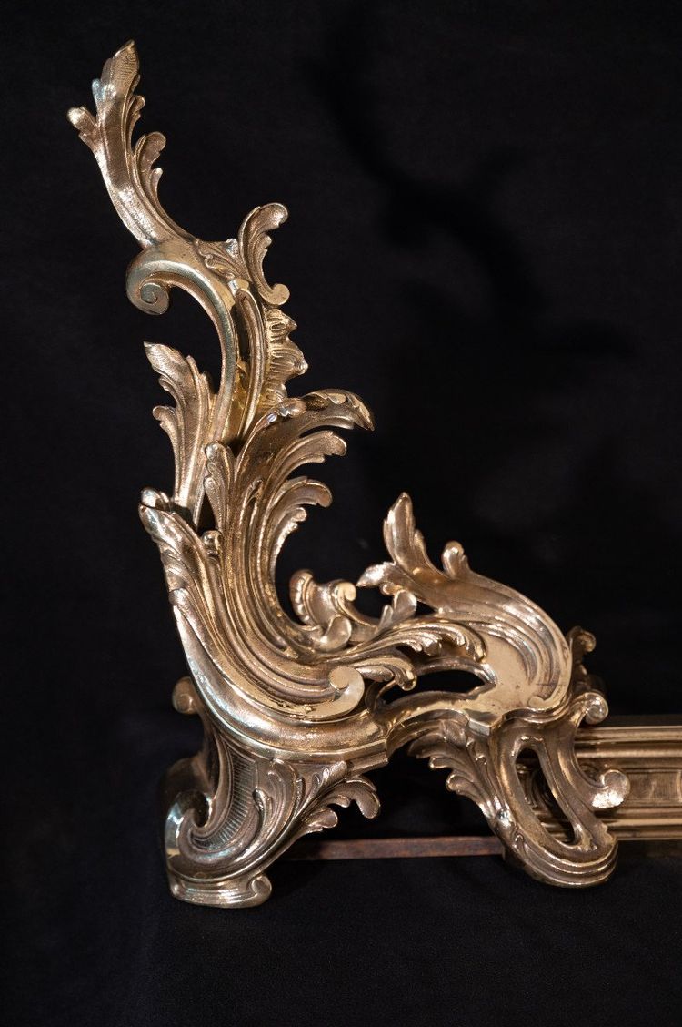 Louis XV Style Fireplace Andirons And Bars