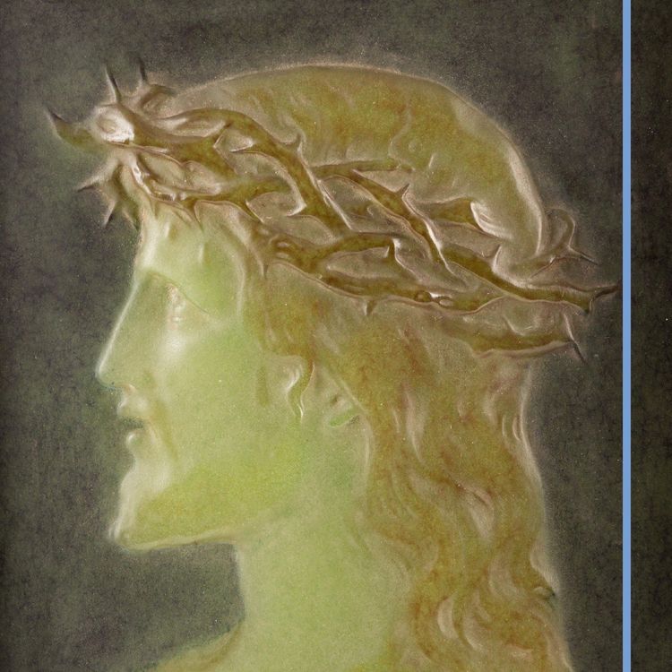 Walter Amalric (1870-1959), ritratto di Cristo in bassorilievo, pasta di vetro, XX secolo