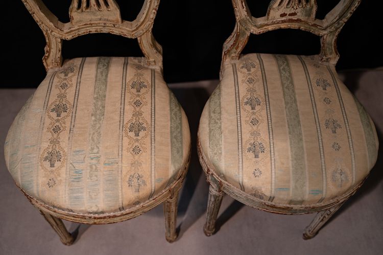 Coppia di sedie Rechampi in legno di Napoleone III