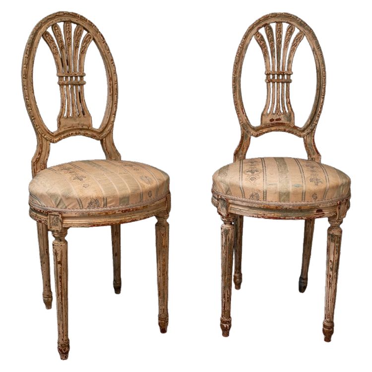 Coppia di sedie Rechampi in legno di Napoleone III
