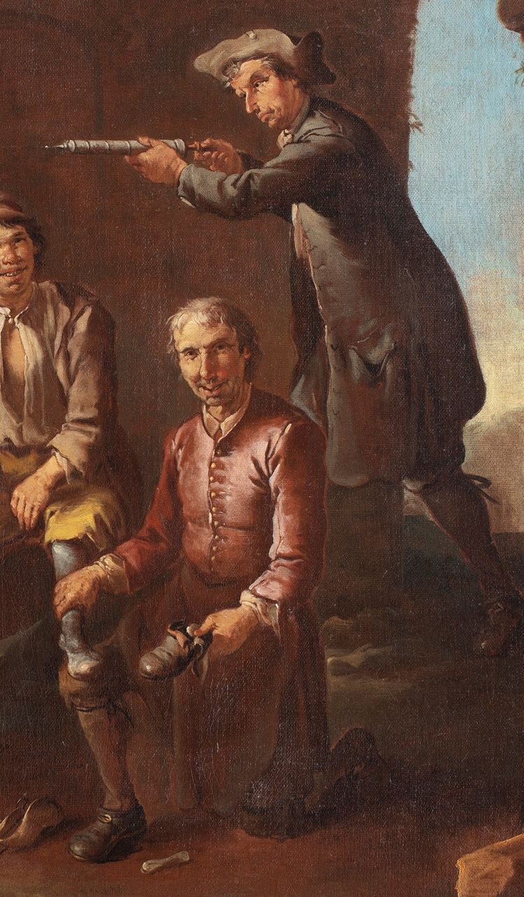 Giacomo Francesco Cipper dit "Il Todeschini", "Scène avec les roturiers