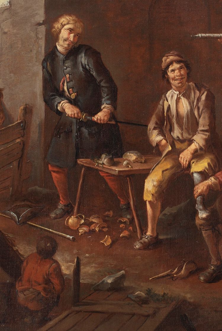 Giacomo Francesco Cipper dit "Il Todeschini", "Scène avec les roturiers