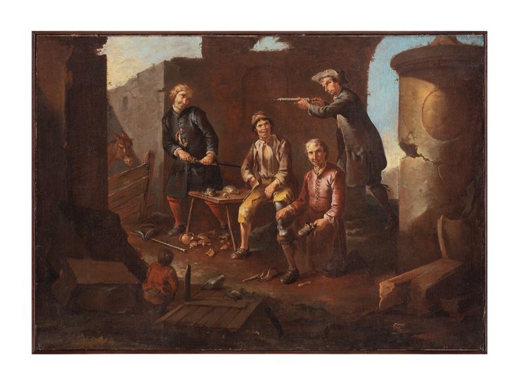 Giacomo Francesco Cipper dit "Il Todeschini", "Scène avec les roturiers