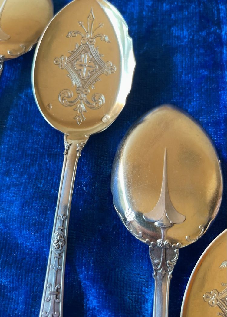 12 Puiforcat ice cream scoops.
