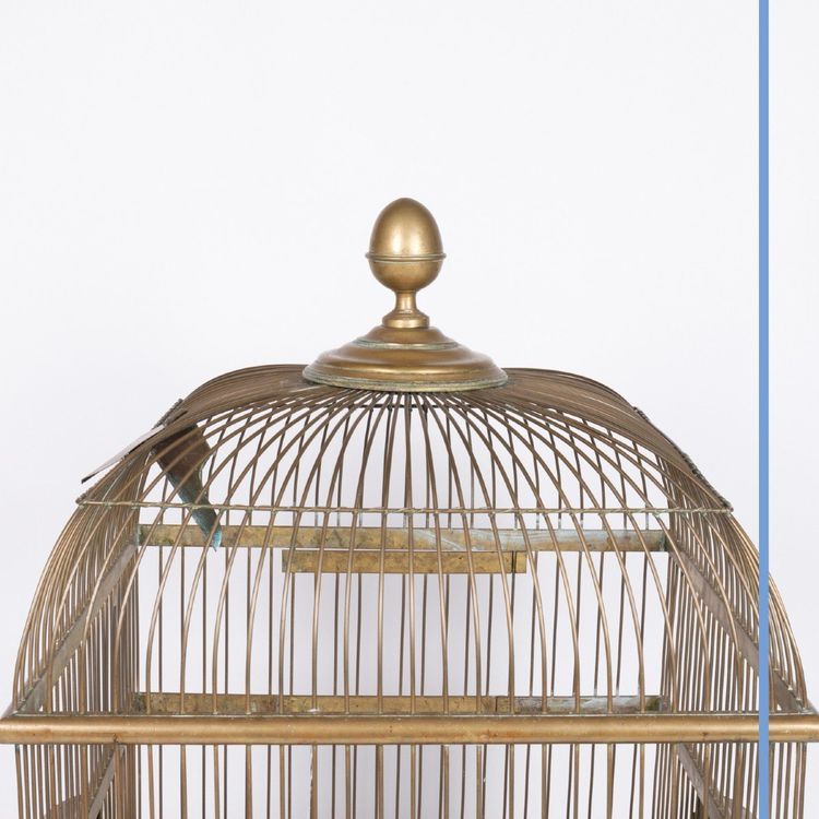 Cage à perroquet en laiton doré, XIXe