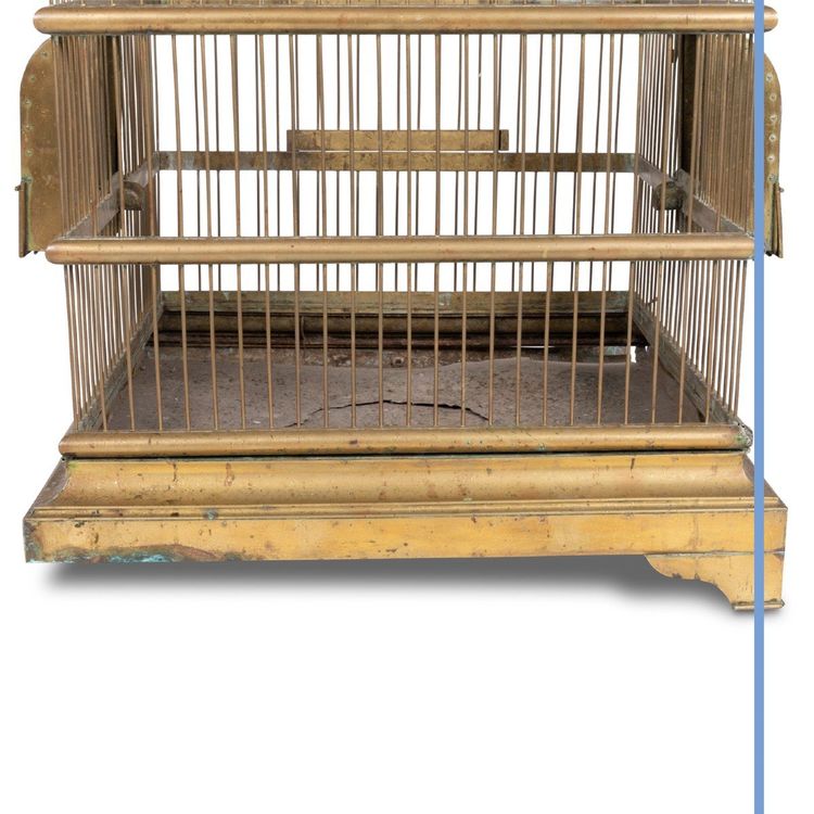 Cage à perroquet en laiton doré, XIXe
