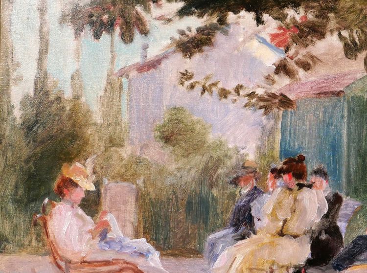 Paul SAIN 1853-1908 Un après-midi sous les arbres, tableau, vers 1890 impressionnisme paysage