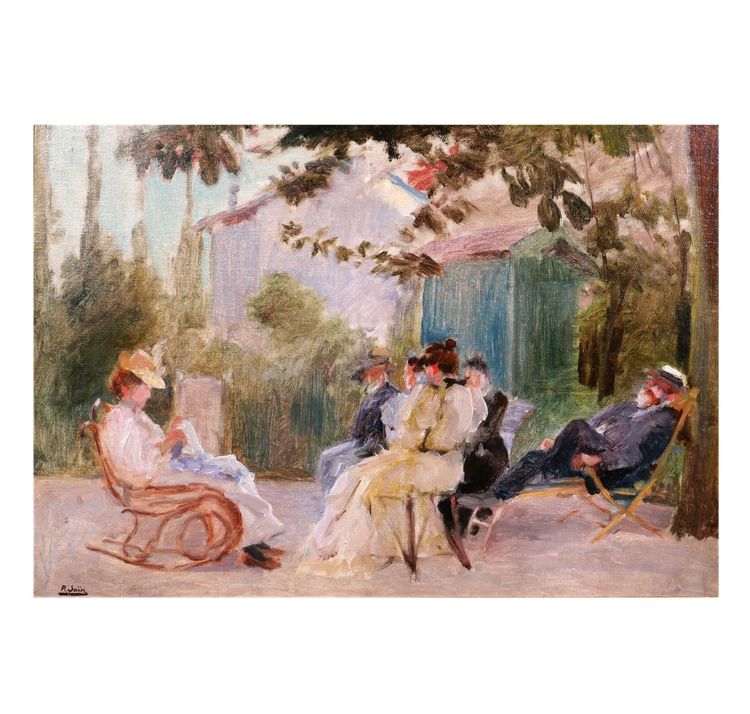 Paul SAIN 1853-1908 Un après-midi sous les arbres, tableau, vers 1890 impressionnisme paysage