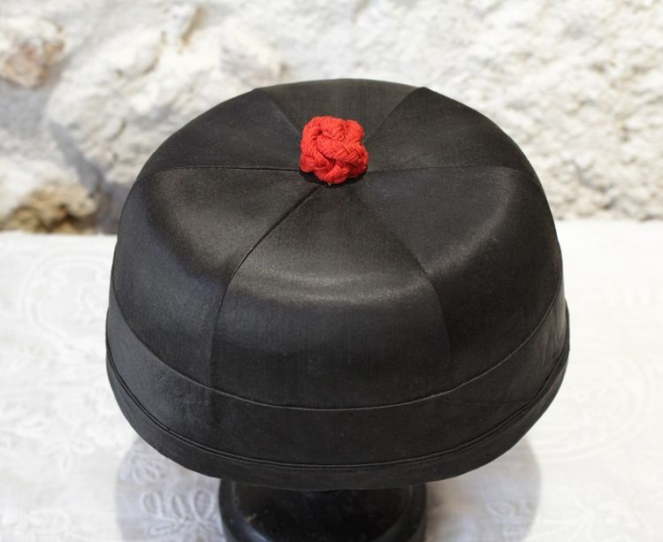 Cappello tradizionale cinese Manchu, inizio XX secolo
