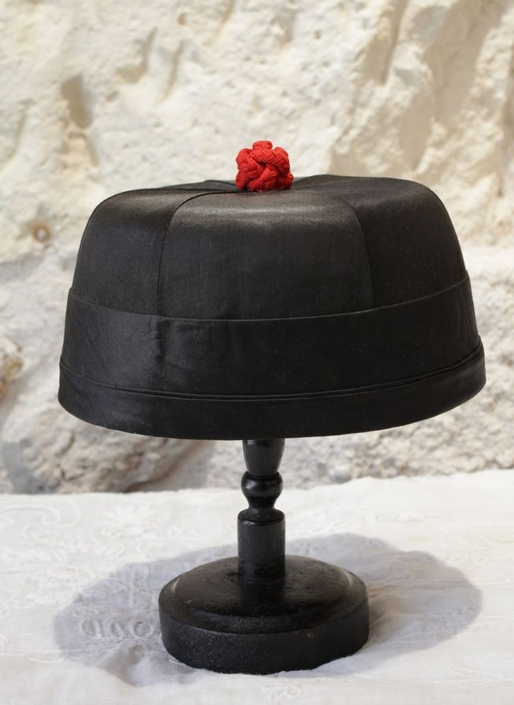 Cappello tradizionale cinese Manchu, inizio XX secolo