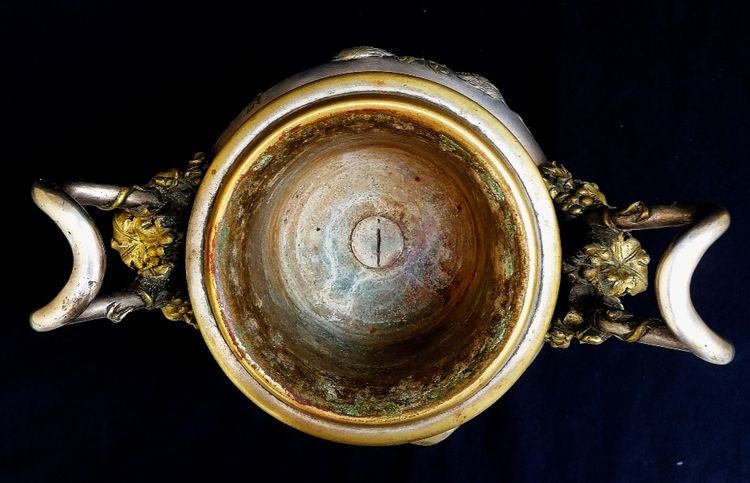 GILDED BRONZE AND SILVER BOWL - MIDDLE TABLE - BACCHUS - NAPOLEON III - XIXEME SIECLE -