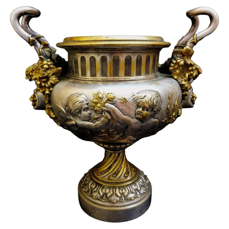 GILDED BRONZE AND SILVER BOWL - MIDDLE TABLE - BACCHUS - NAPOLEON III - XIXEME SIECLE -
