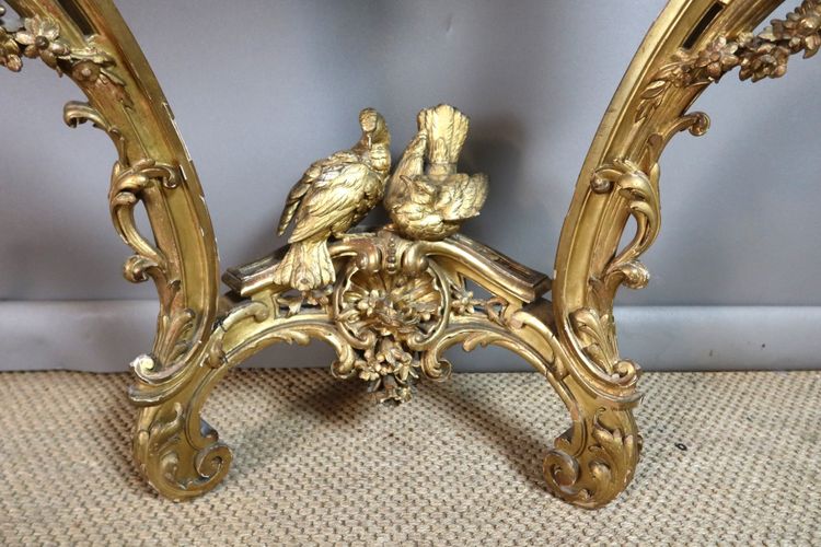 Console en bois doré sculpté style Louis XV époque XIXème