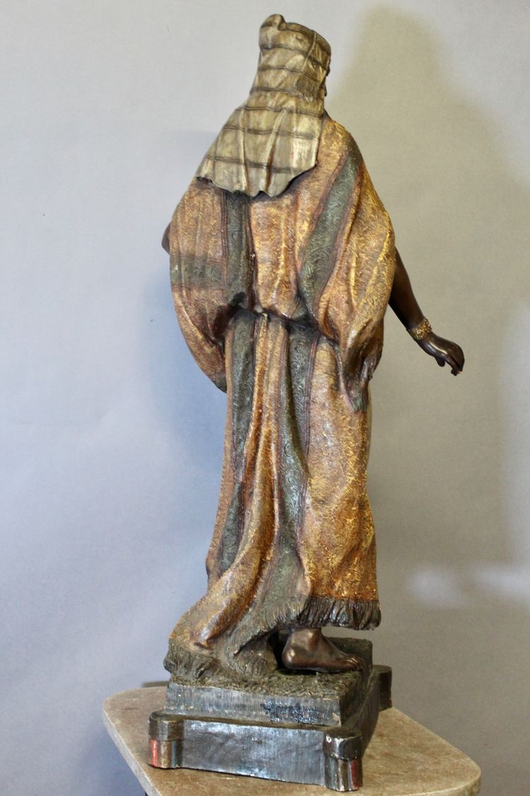 Terracotta policroma raffigurante ALBA secondo Friedrich GOLDSCHEIDER (1845-1897)