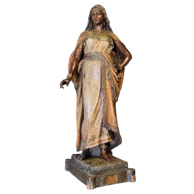 Terracotta policroma raffigurante ALBA secondo Friedrich GOLDSCHEIDER (1845-1897)