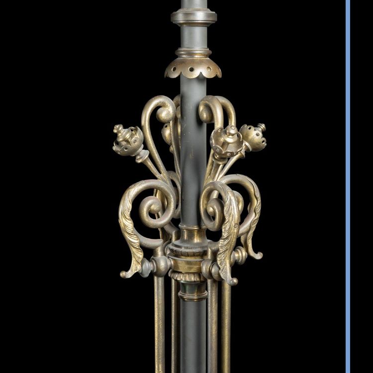 Pair of torchères, in mahogany and brass, 19th century