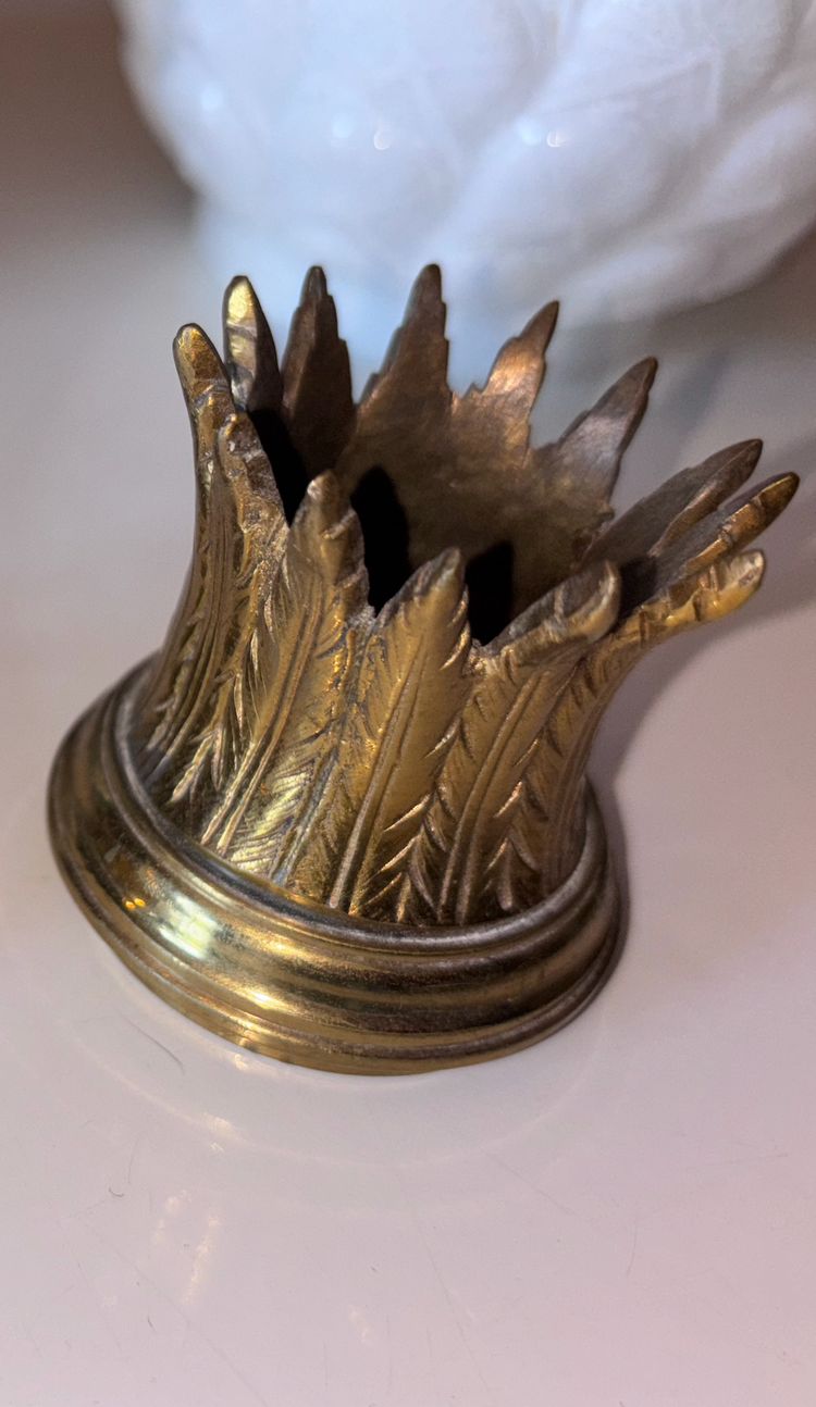 Maison JANSEN ( attributed to ) Double patina bronze Nubian hand wall lamp holding a pineapple