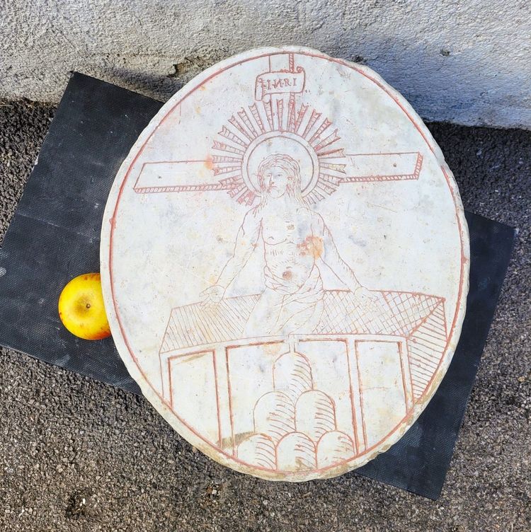 Stele in marmo, Cristo della Resurrezione, XVI-XVII secolo