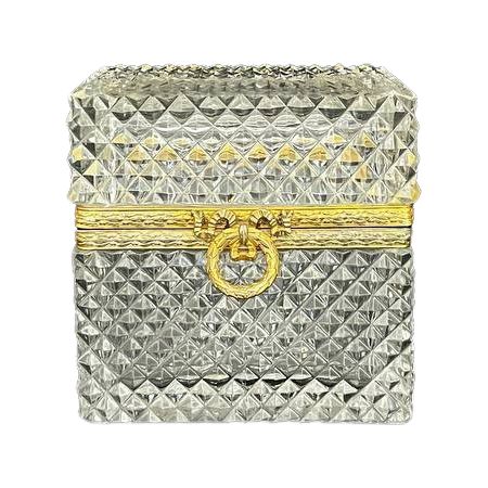 Diamond-cut crystal case, gilt bronze mount, France 19th century
