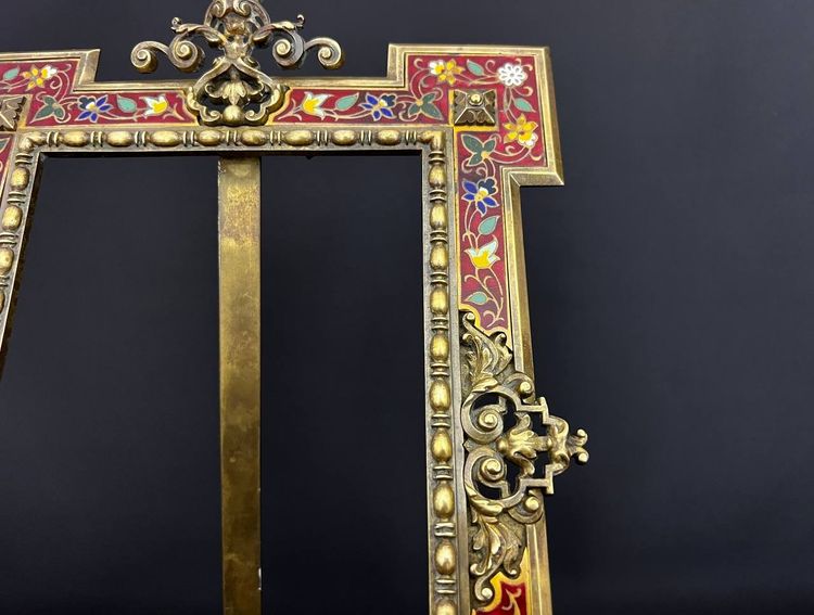 Gilt bronze frame with cloisonné enamels