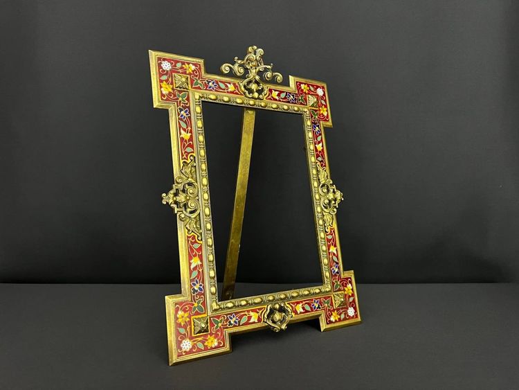 Gilt bronze frame with cloisonné enamels