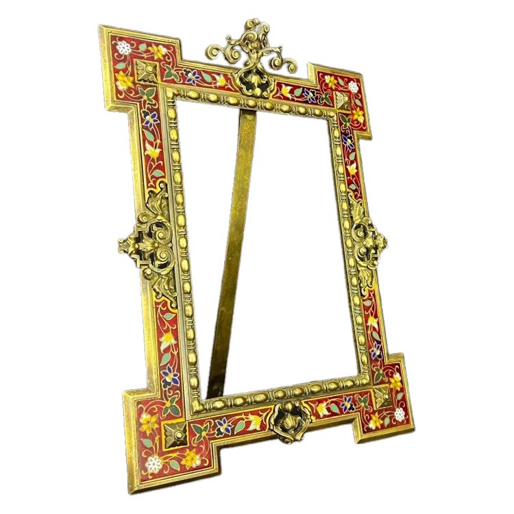 Gilt bronze frame with cloisonné enamels