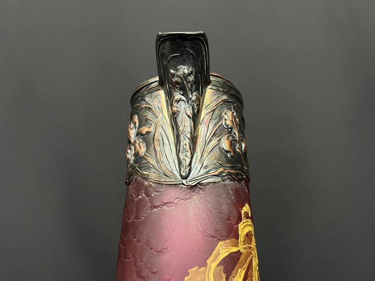 Orangeade jug in frosted glass, Art Nouveau