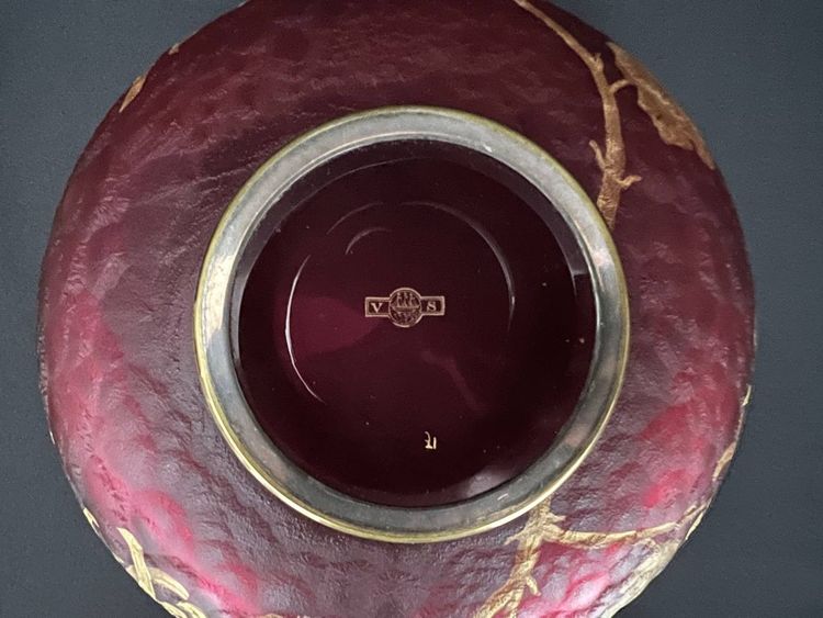 Victor Saglier (1809-1895) - Frosted glass bowl and serving set, Art Nouveau